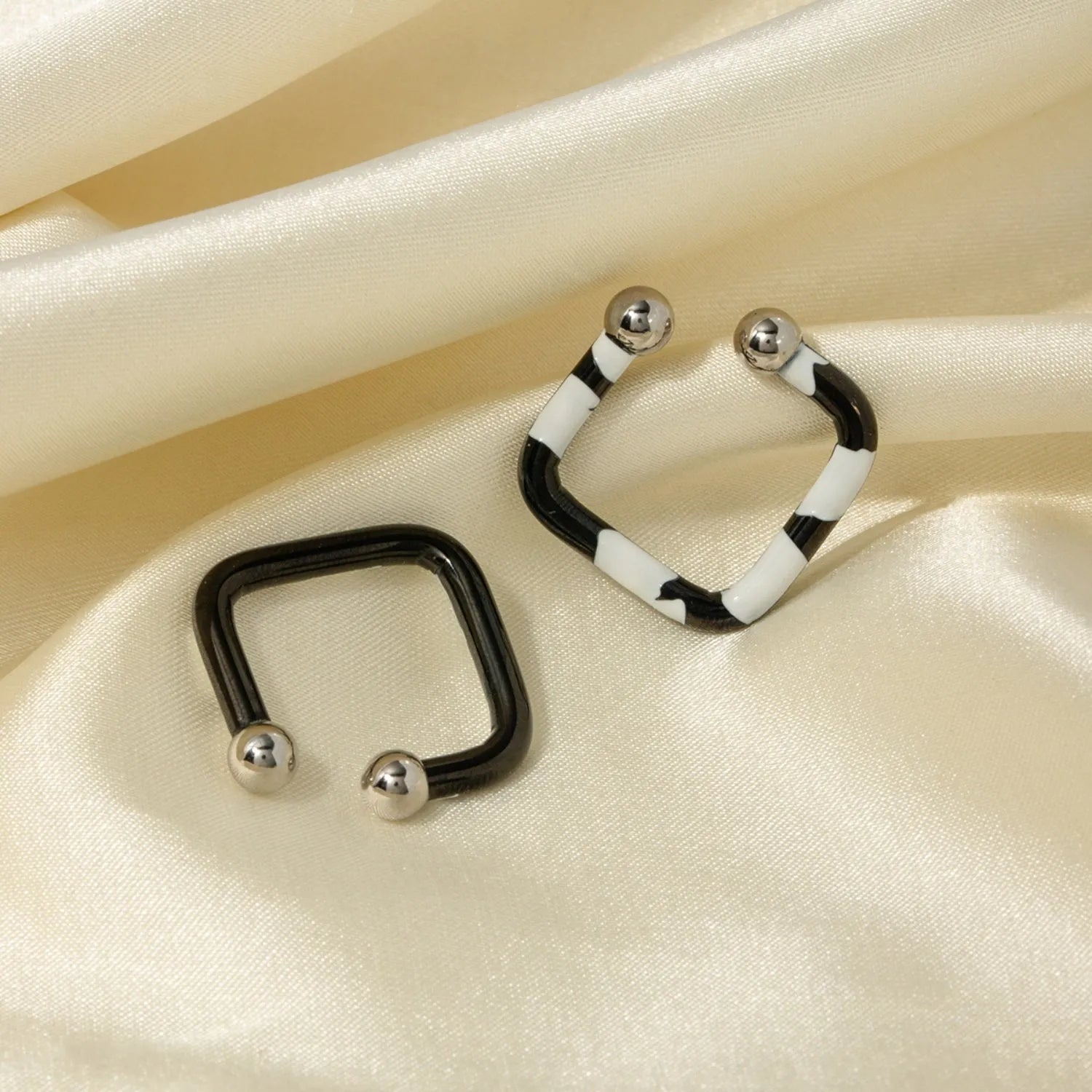 Stainless Steel Oil Drip Cuff Earrings Earrings - Tophatter Daily Deals