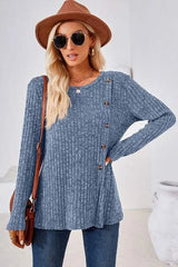 Round Neck Long Sleeve T-Shirt Women's T-Shirts - Tophatter Daily Deals