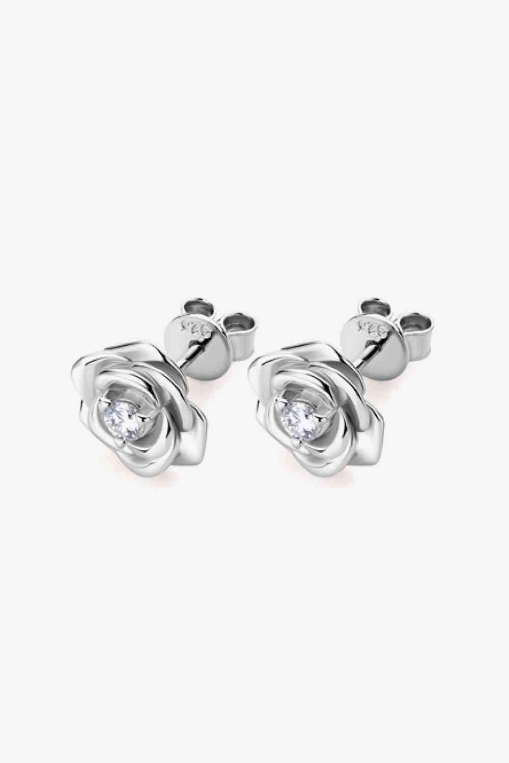 Adored Moissanite Flower 925 Sterling Silver Earrings Moissanite - Tophatter Daily Deals