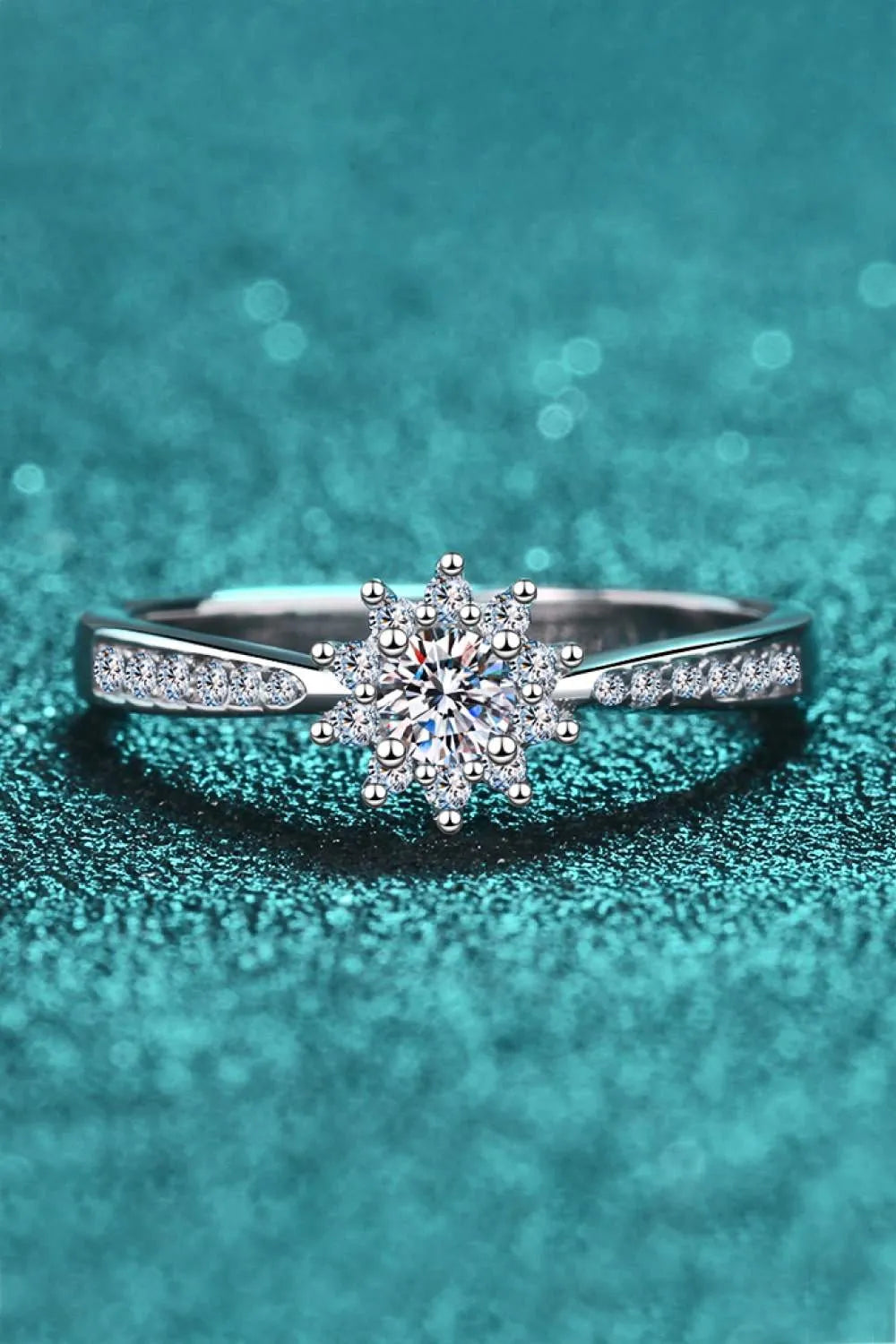 Moissanite Rhodium-Plated Snowflake Ring Moissanite - Tophatter Daily Deals
