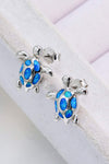 Opal Turtle Platinum-Plated Stud Earrings Opal - Tophatter Daily Deals