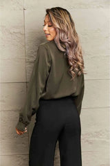 Lapel Collar Long Sleeve Blouse Blouses - Tophatter Daily Deals