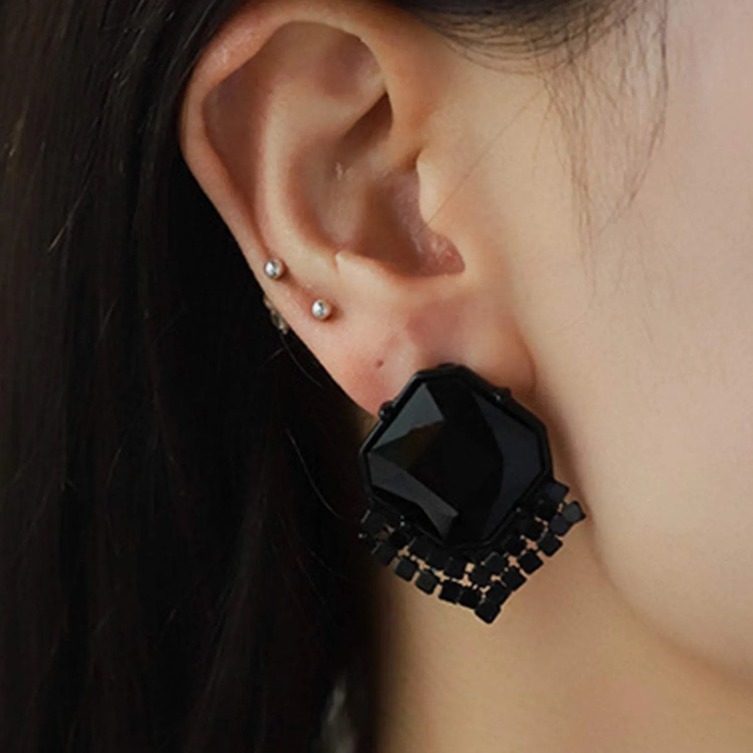 Geometric Zircon Alloy Earrings Style C One Size Earrings - Tophatter Daily Deals