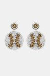 Round Shape Dangle Earrings Gold One Size Earrings - Tophatter Daily Deals