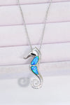 Opal Seahorse 925 Sterling Silver Necklace Cobalt Blue One Size Opal - Tophatter Daily Deals