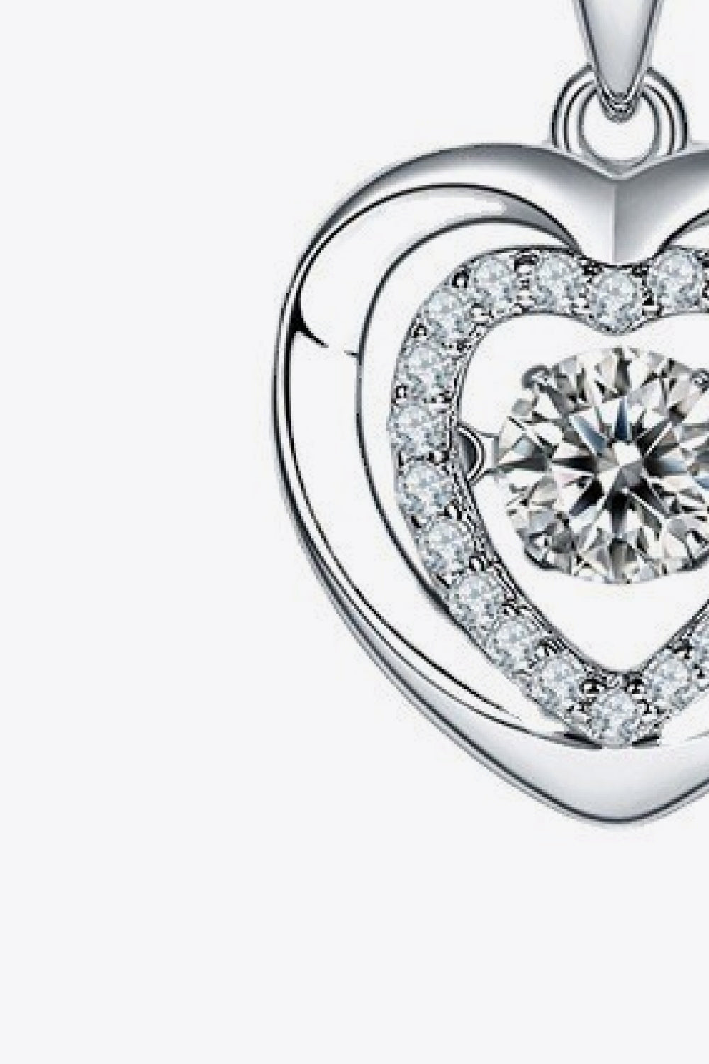 Moissanite Heart Pendant Necklace - Tophatter Deals