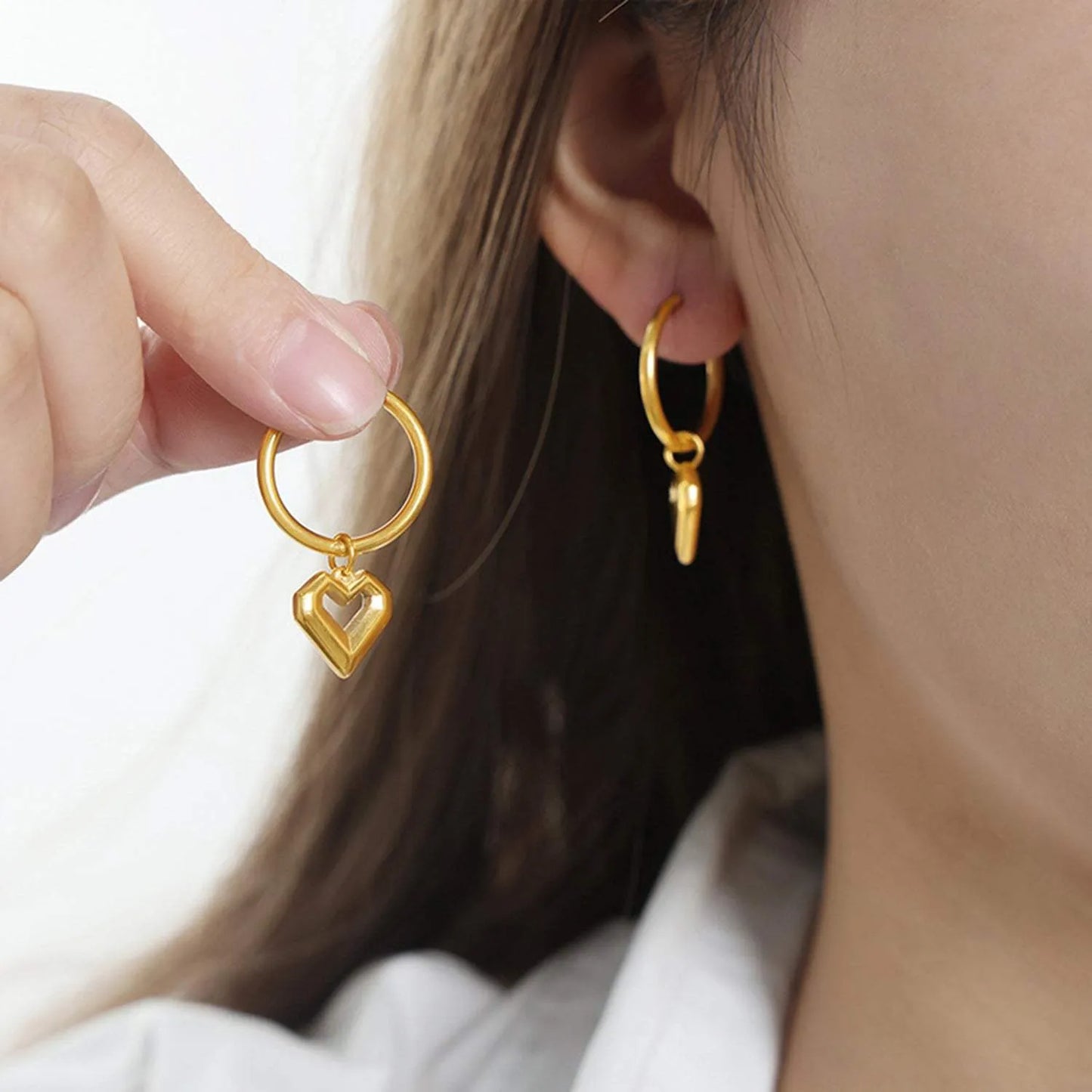 Heart Shape Lapis Lazuli Dangle Earrings Earrings - Tophatter Daily Deals