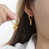 Heart Shape Lapis Lazuli Dangle Earrings Earrings - Tophatter Daily Deals