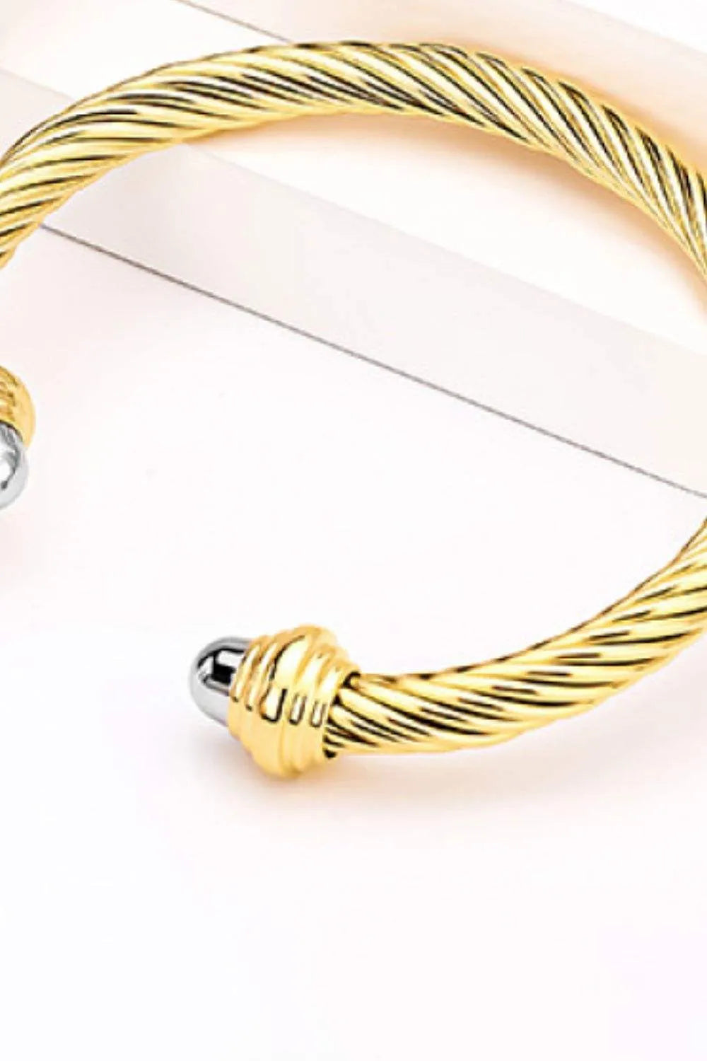 Stainless Steel Twisted Open Bracelet Bracelets - Tophatter Daily Deals