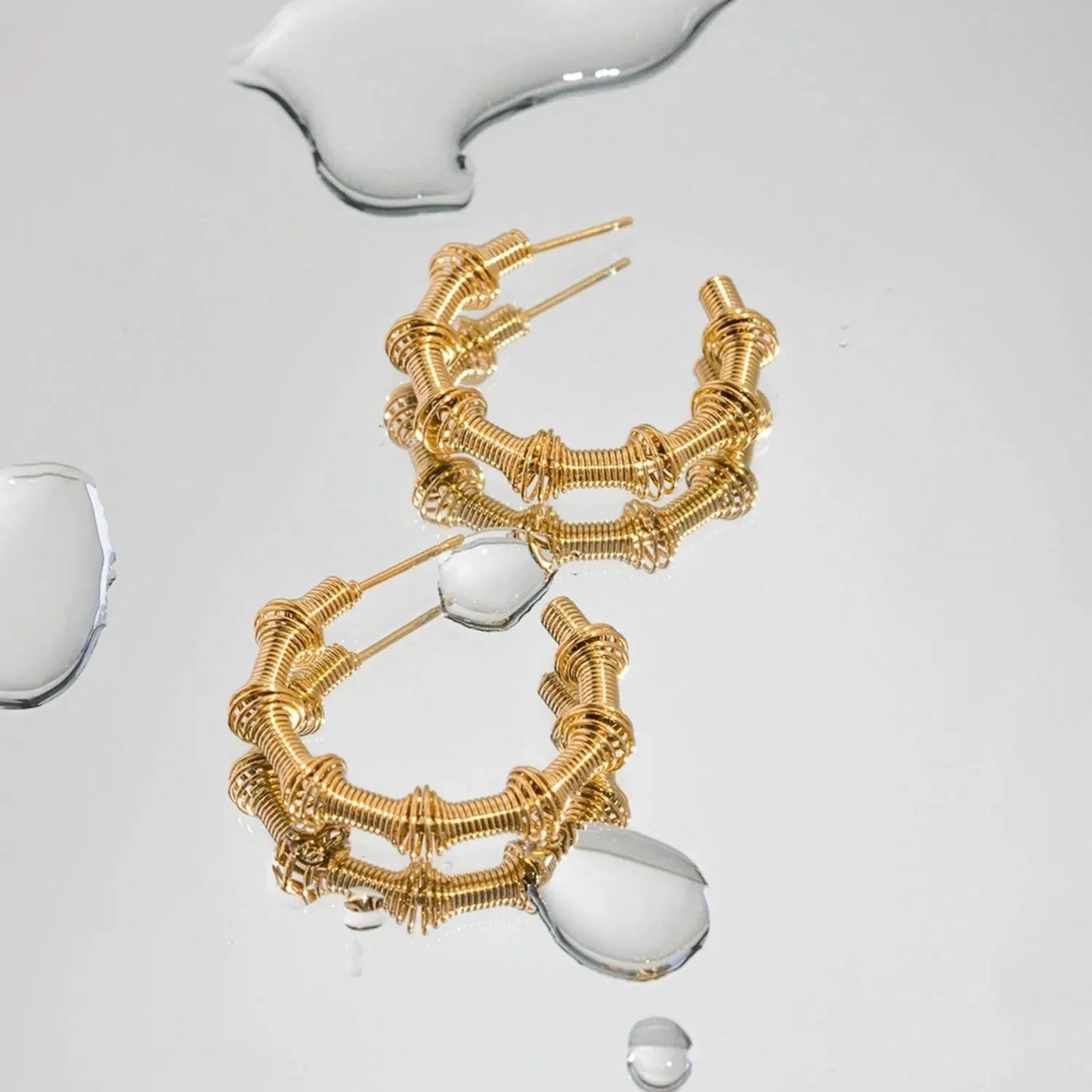 18K Gold-Plated Stainless Steel C-Hoop Earrings Gold One Size Earrings - Tophatter Daily Deals