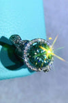 2 Carat Moissanite Emerald Green Ring Moissanite - Tophatter Daily Deals