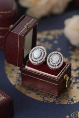 925 Sterling Silver Opal Round Stud Earrings Opal - Tophatter Daily Deals
