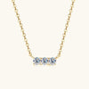 925 Sterling Silver Inlaid Moissanite Bar Necklace Gold One Size Moissanite - Tophatter Daily Deals