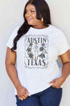 Simply Love Full Size AUSTIN TEXAS Graphic Cotton T-Shirt Women's T-Shirts - Tophatter Daily Deals