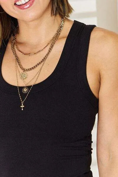 Zenana Ribbed Square Neck Racerback Tank Blouses - Tophatter Daily Deals