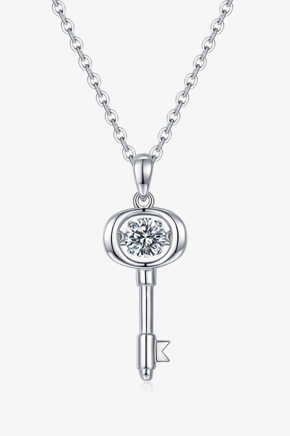 Adored Moissanite Key Pendant Necklace - Tophatter Deals