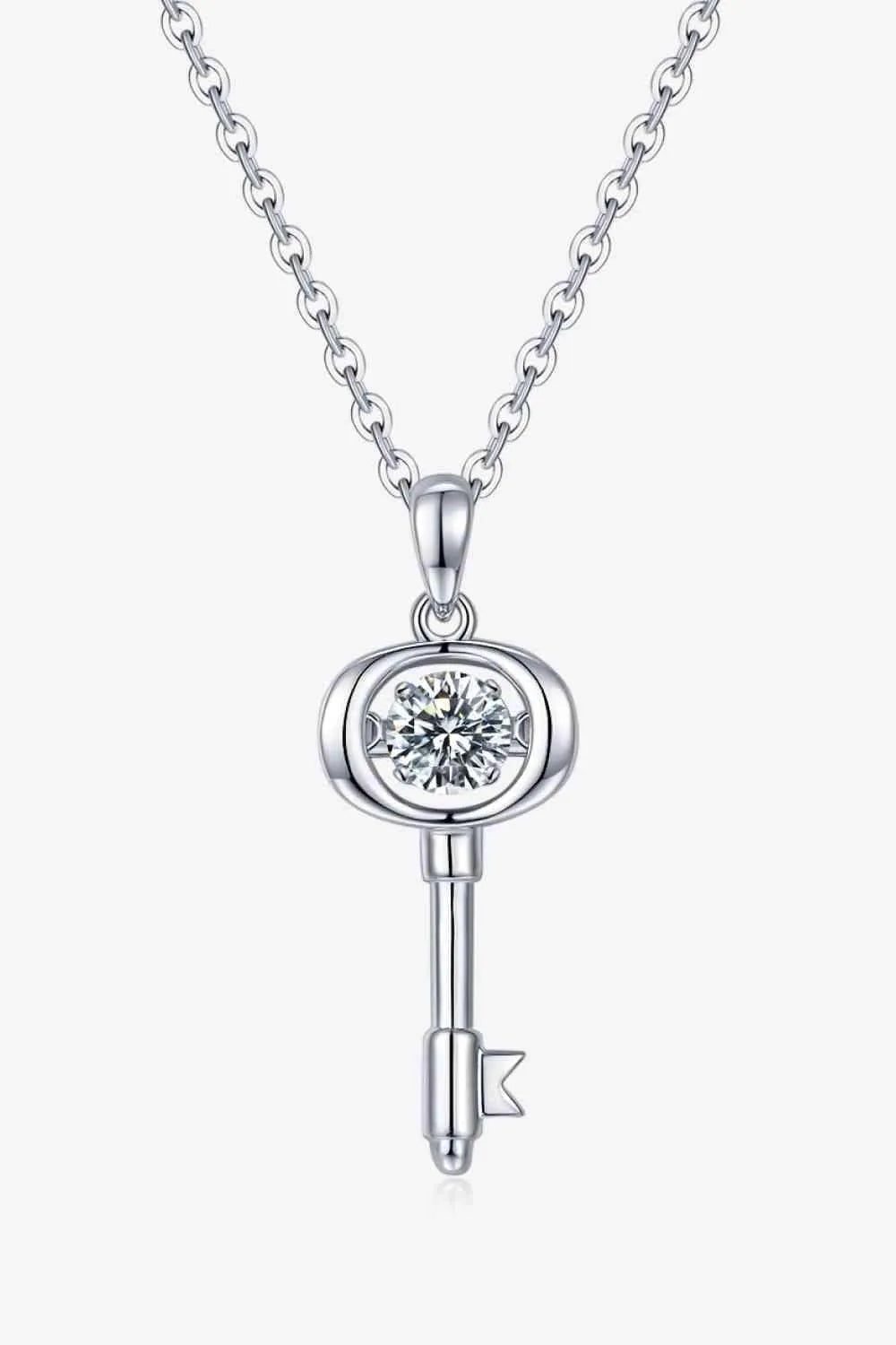 Adored Moissanite Key Pendant Necklace Moissanite - Tophatter Daily Deals