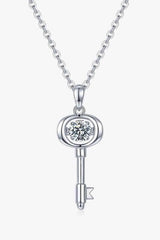Adored Moissanite Key Pendant Necklace Moissanite - Tophatter Daily Deals