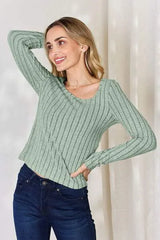 Basic Bae Full Size Ribbed Long Sleeve T-Shirt Women's T-Shirts - Tophatter Daily Deals