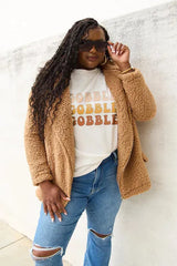 Simply Love Full Size GOBBLE Short Sleeve T-Shirt Women's T-Shirts - Tophatter Daily Deals