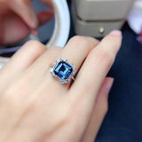 Square Shape Artificial Gemstone Platinum-Plated Ring Rings - Tophatter Daily Deals
