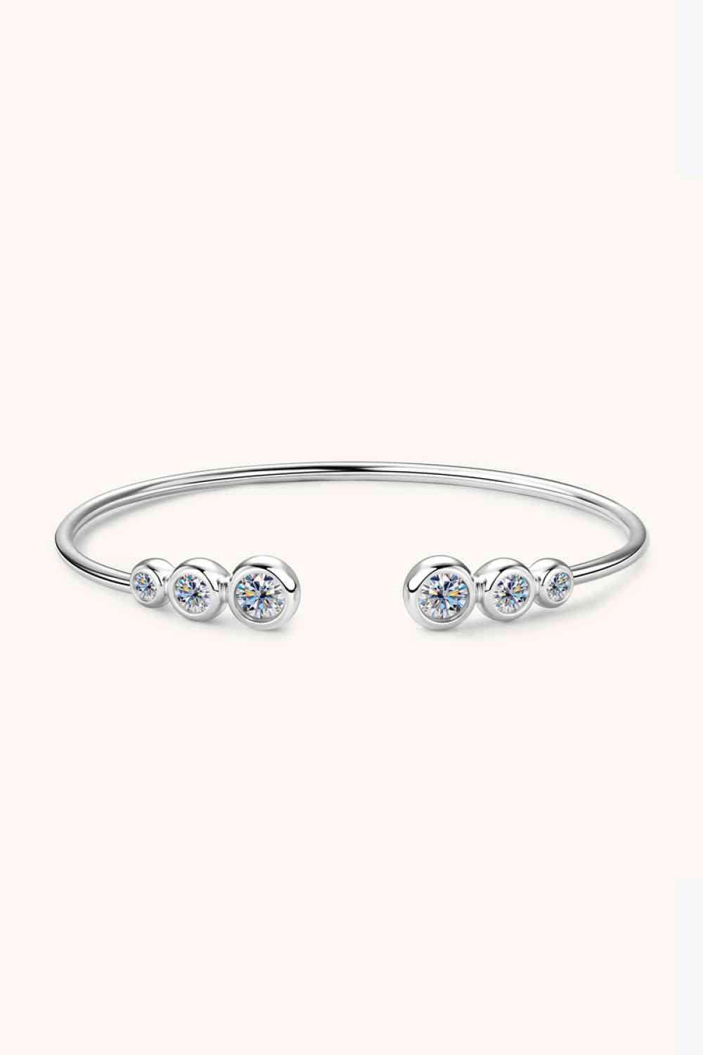 1.8 Carat Moissanite 925 Sterling Silver Bracelet Silver One Size Moissanite - Tophatter Daily Deals