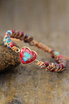 Handmade Heart Shape Natural Stone Bracelet Bracelets - Tophatter Daily Deals