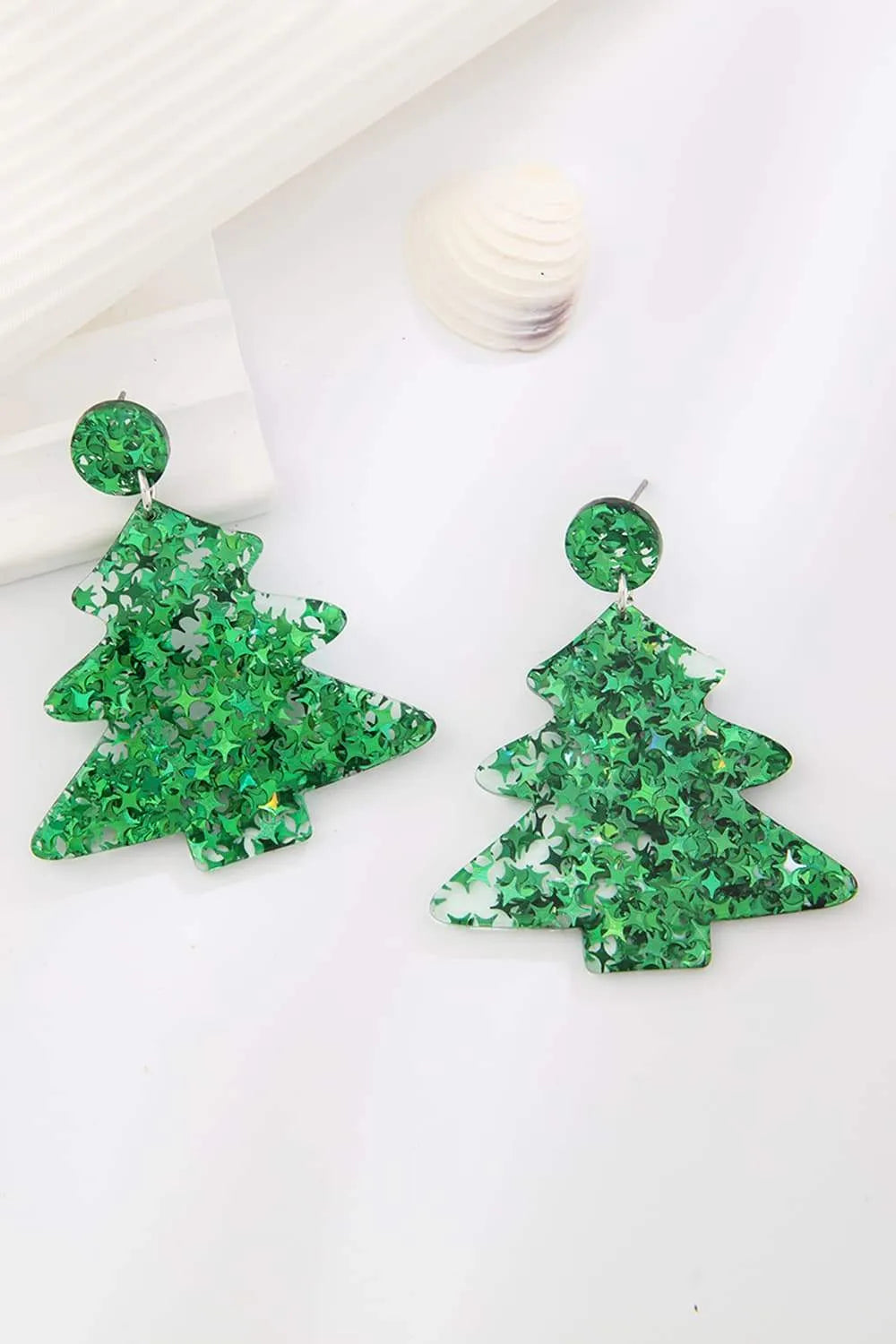 Christmas Tree Acrylic Earrings Earrings - Tophatter Daily Deals