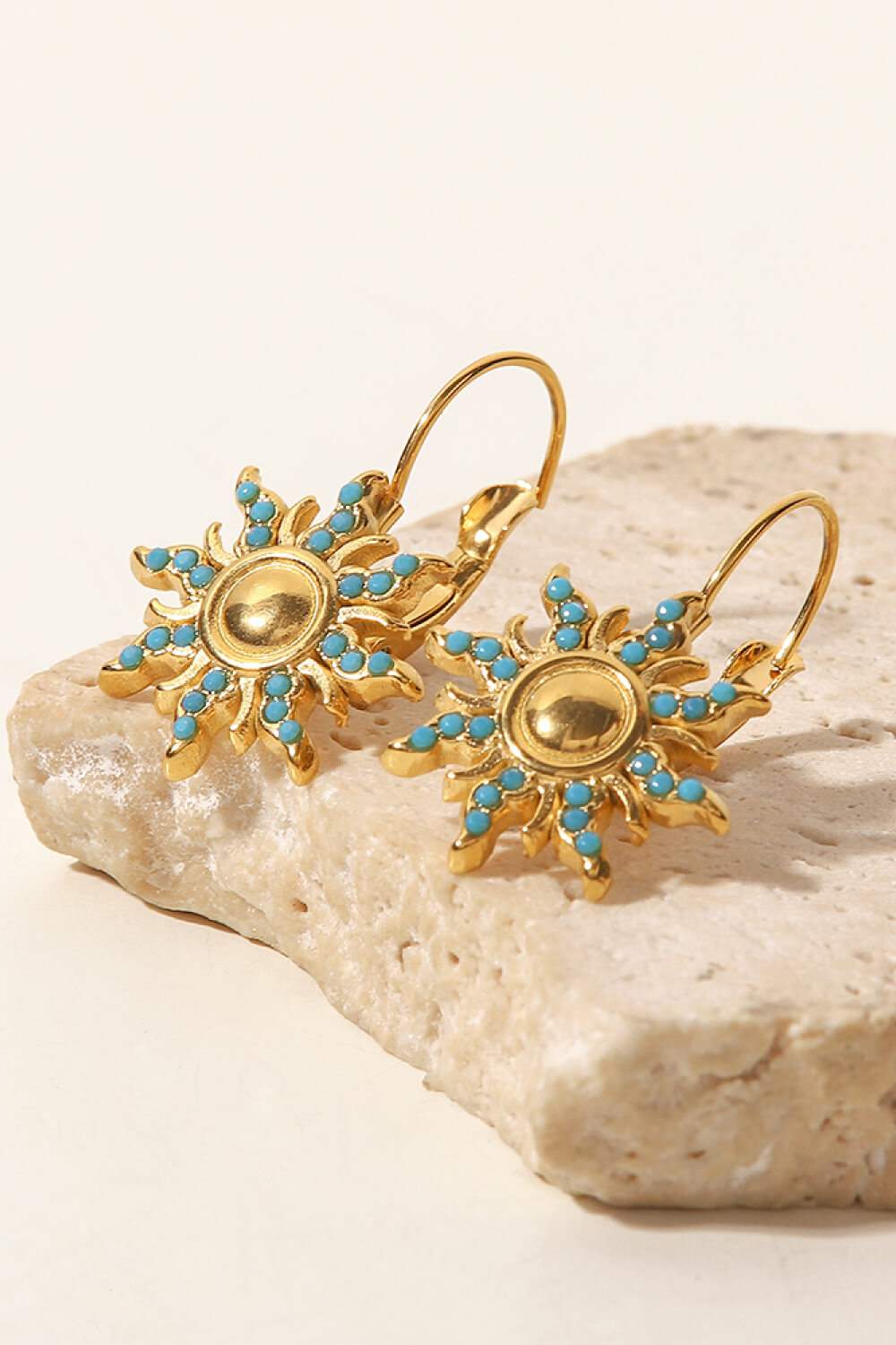 Turquoise Sun Drop Earrings Gold One Size Earrings - Tophatter Daily Deals