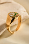 Flower Pattern Stainless Steel Open Ring Rings - Tophatter Daily Deals