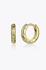 925 Sterling Silver Huggie Earrings Gold One Size Earrings - Tophatter Daily Deals