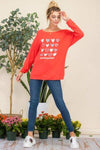 Celeste Full Size Heart Graphic Long Sleeve T-Shirt Blouses - Tophatter Daily Deals