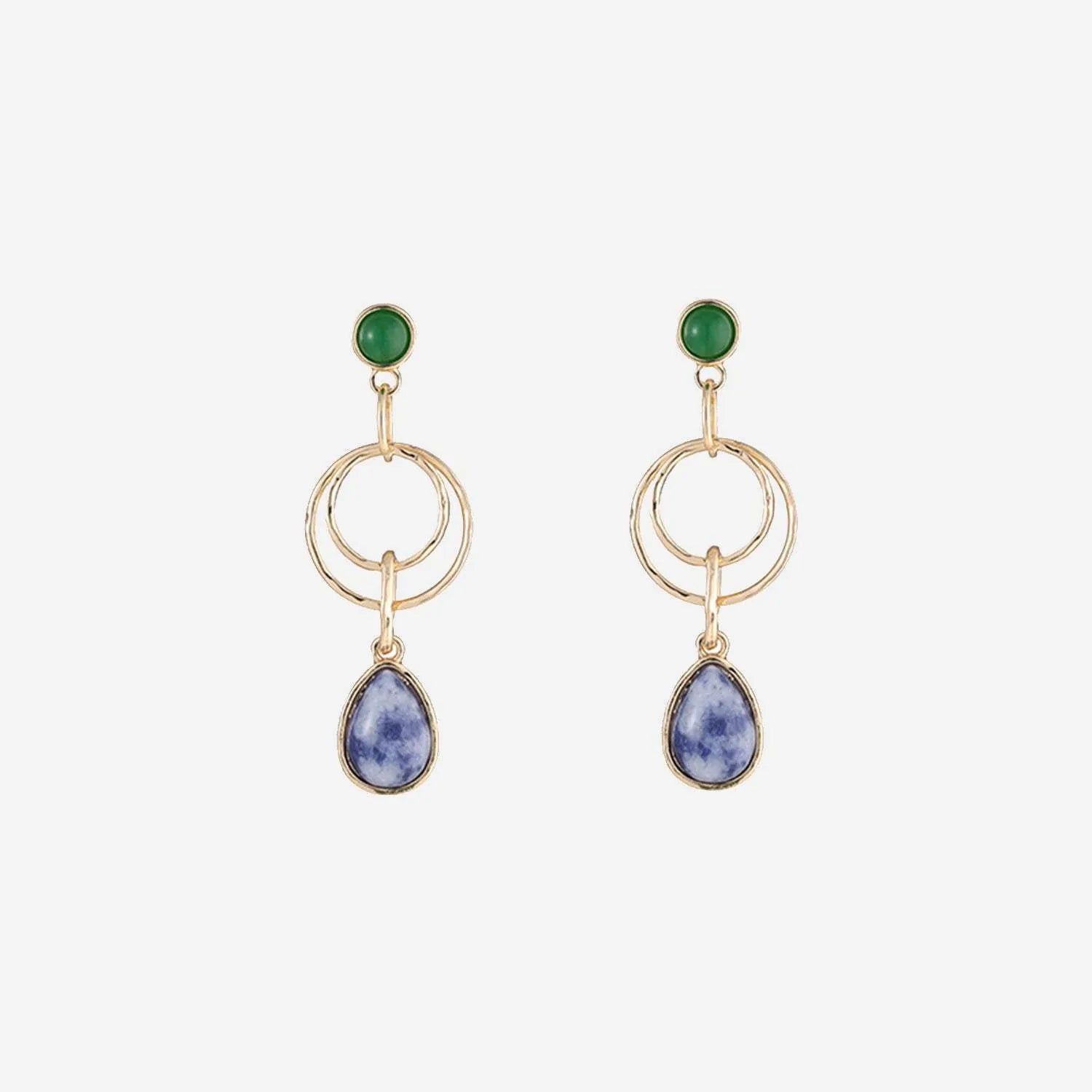 Teardrop Shape Alloy Dangle Earrings Misty Blue One Size Earrings - Tophatter Daily Deals