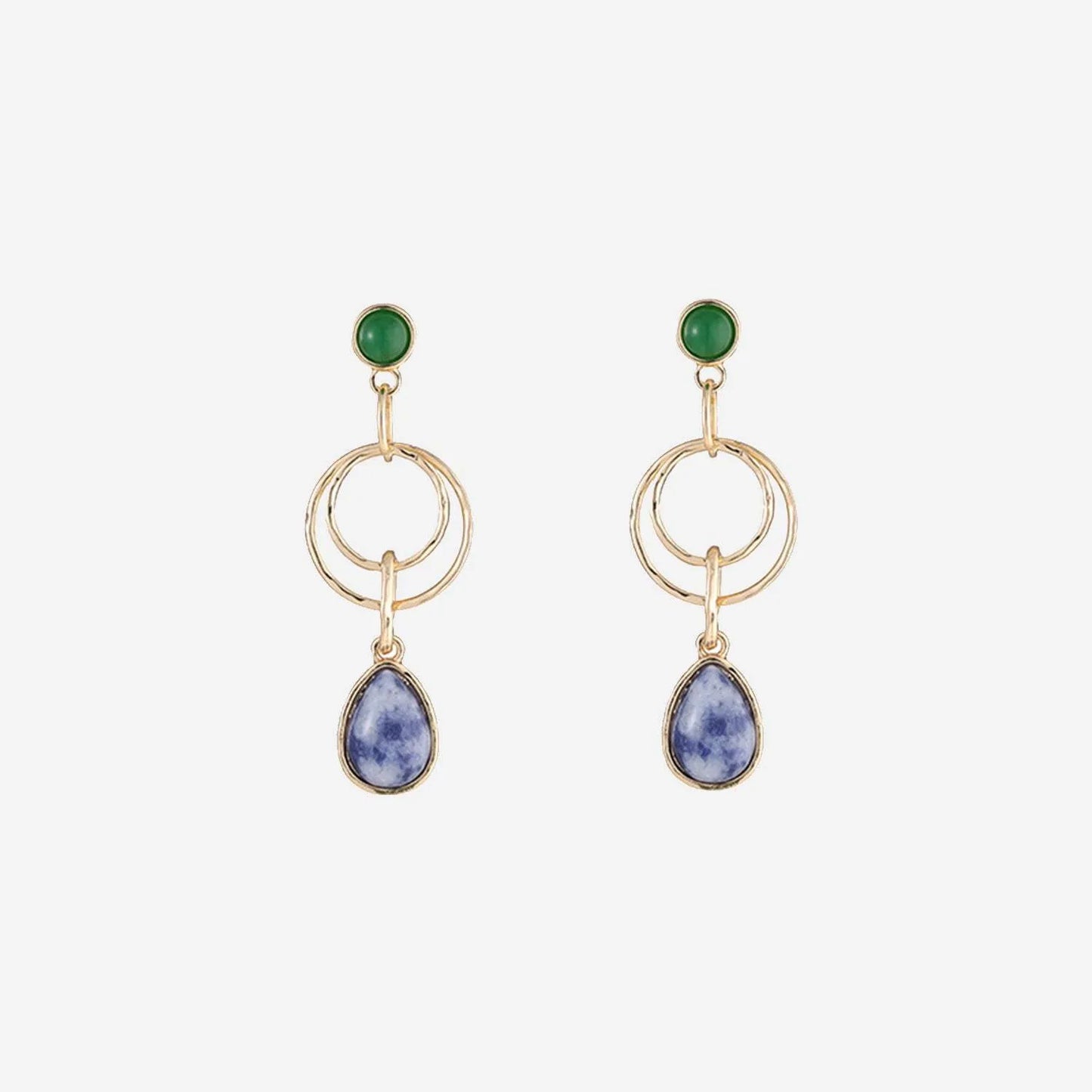 Teardrop Shape Alloy Dangle Earrings Misty Blue One Size Earrings - Tophatter Daily Deals