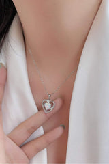 Opal Heart Pendant Necklace White One Size Opal - Tophatter Daily Deals