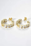 Inlaid Zircon C-Hoop Earrings Earrings - Tophatter Daily Deals