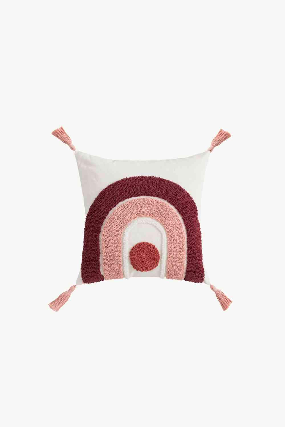 Geometric Graphic Tassel Decorative Throw Pillow Case Semicircular Square One Size Decorative Pillowcases - Tophatter Daily Deals