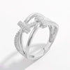 Inlaid Zircon 925 Sterling Silver Crisscross Ring Rings - Tophatter Daily Deals