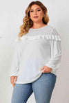 Plus Size Ruffled Round Neck Long Sleeve Blouse Blouses - Tophatter Daily Deals