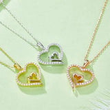 Moissanite 925 Sterling Silver Heart Pendant Necklace Moissanite - Tophatter Daily Deals