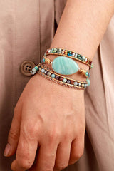 Handmade Natural Stone Beaded Triple Layer Bracelet Bracelets - Tophatter Daily Deals