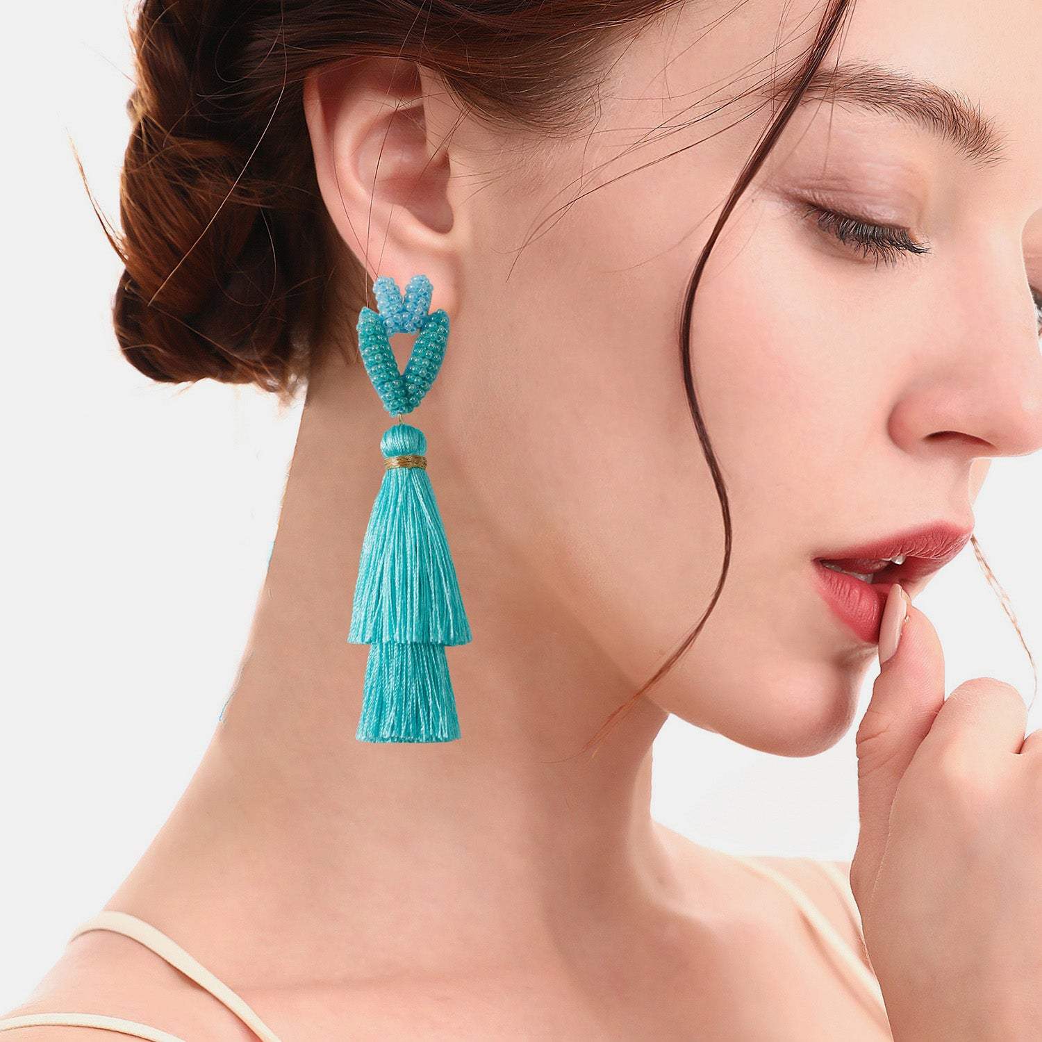 Tassel Bead Stainless Steel Dangle Earrings Earrings - Tophatter Daily Deals