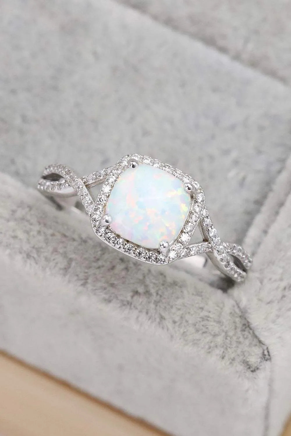 Opal Contrast Crisscross Ring Opal - Tophatter Daily Deals