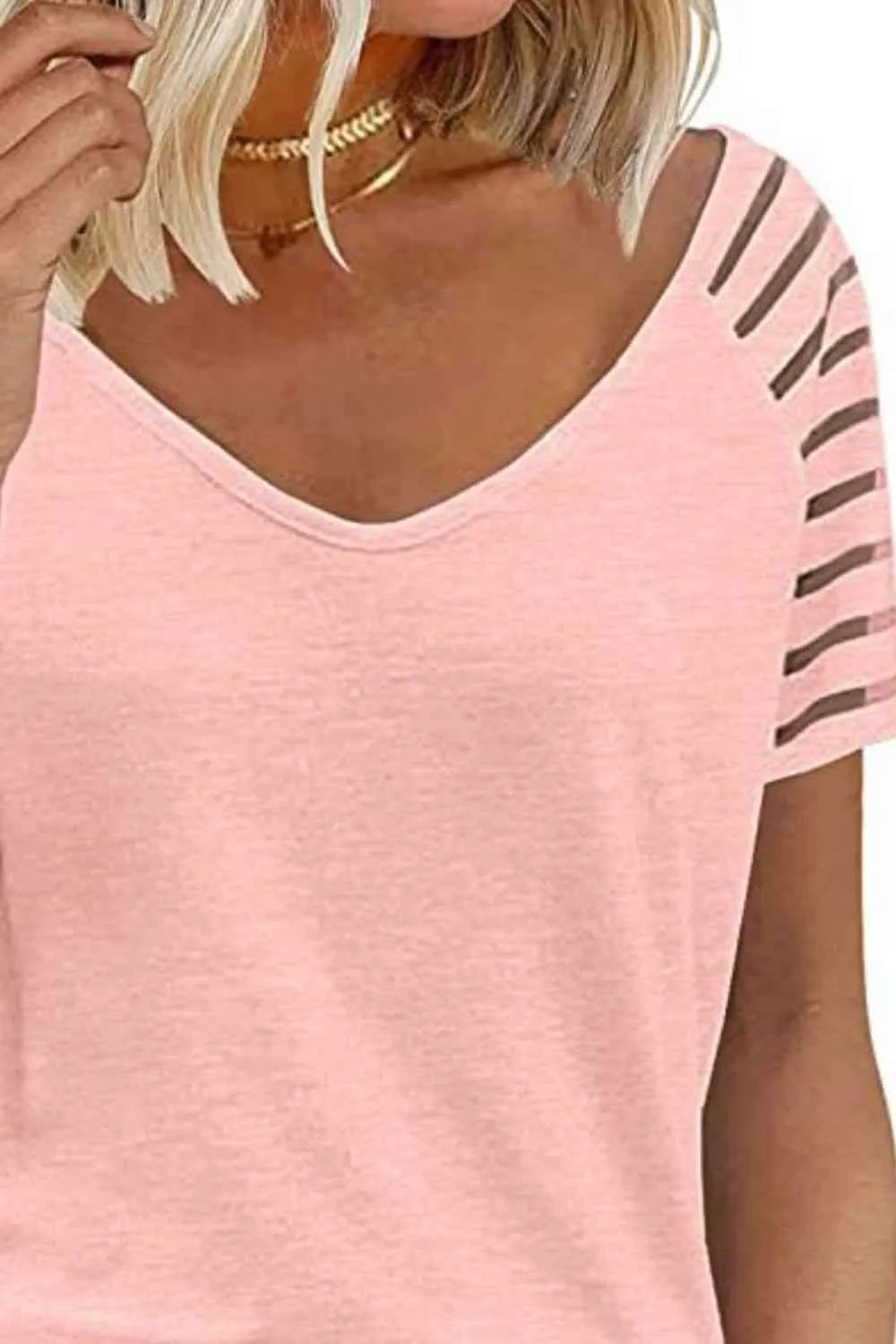 V-Neck Raglan Sleeve Tee Women's T-Shirts - Tophatter Daily Deals
