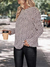 Printed Round Neck Puff Sleeve Blouse Blouses - Tophatter Daily Deals