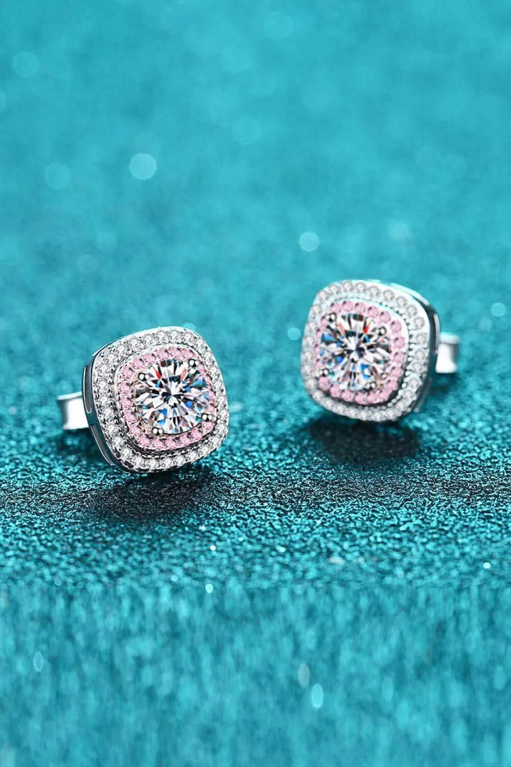 Geometric Moissanite Stud Earrings Moissanite - Tophatter Daily Deals