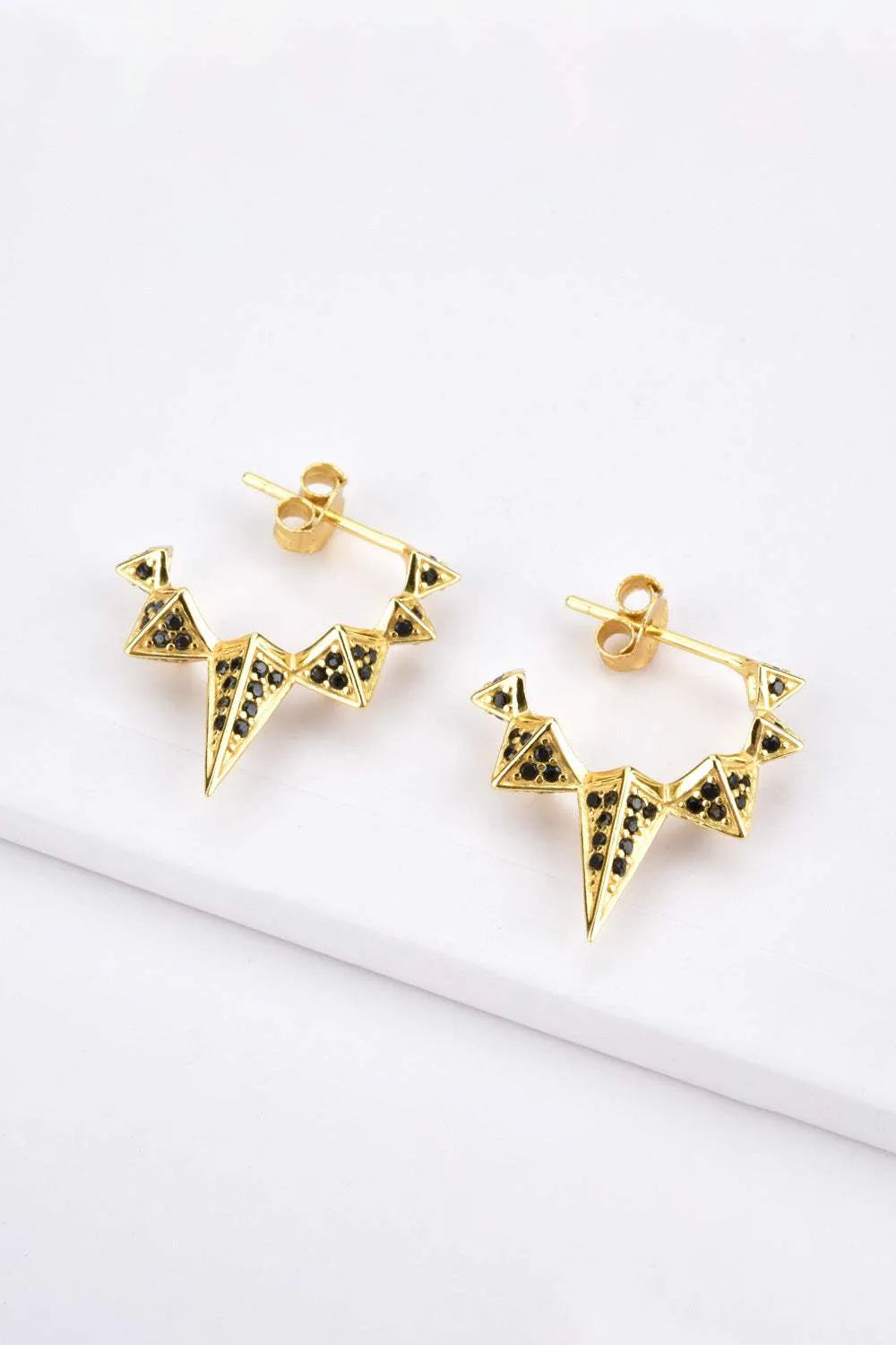 Geometric Zircon Decor 925 Sterling Silver Earrings Earrings - Tophatter Daily Deals