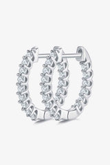 Moissanite 925 Sterling Silver Earrings Silver One Size Moissanite - Tophatter Daily Deals