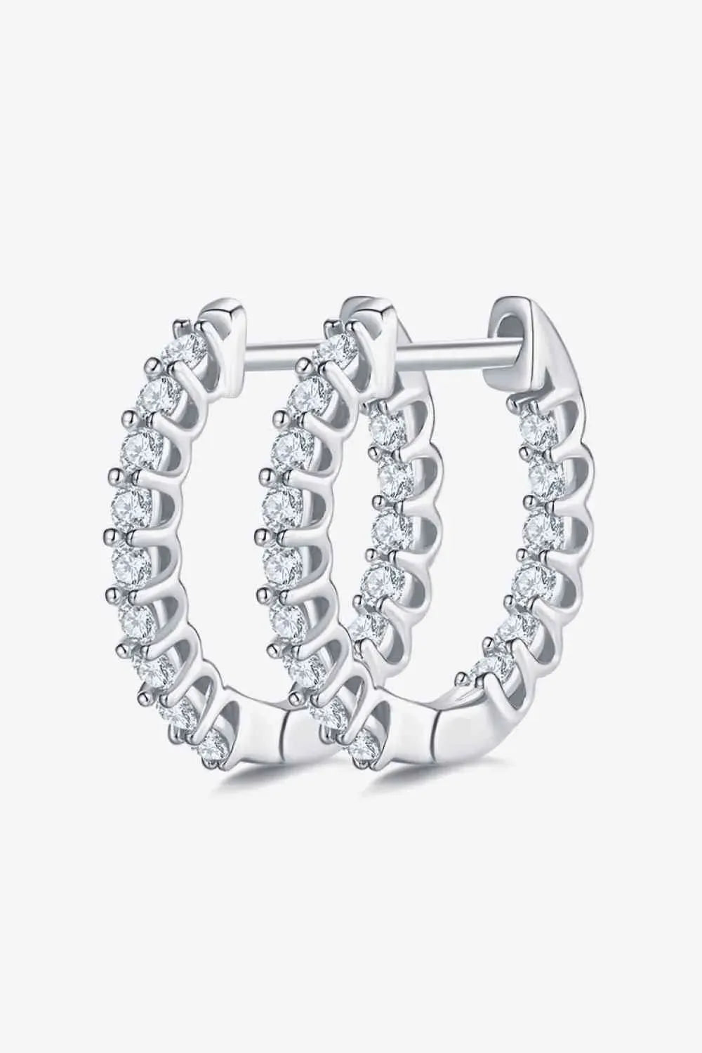 Moissanite 925 Sterling Silver Earrings Silver One Size Moissanite - Tophatter Daily Deals