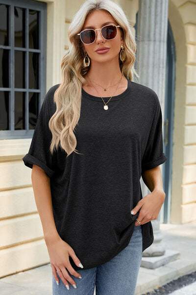 Round Neck Half Sleeve T-Shirt Women's T-Shirts - Tophatter Daily Deals